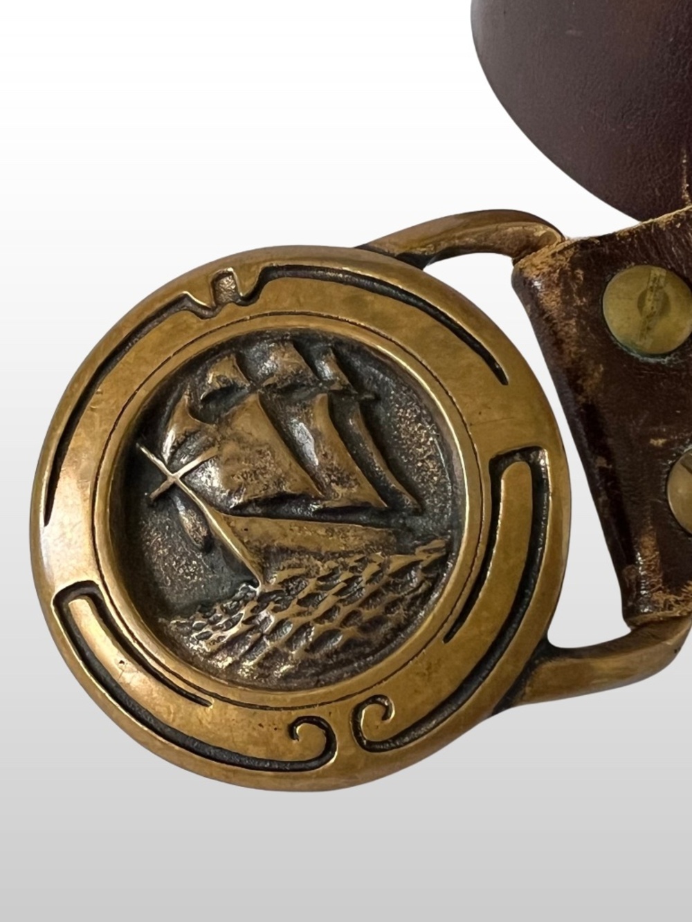 VTG Glory of the Seas Belt Buckle with Solid Brass Tech Ether Guild 1974 VGC!
